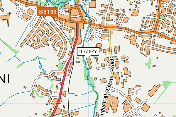 LL77 9ZY map - OS VectorMap District (Ordnance Survey)
