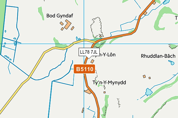 LL78 7JL map - OS VectorMap District (Ordnance Survey)