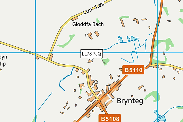 LL78 7JQ map - OS VectorMap District (Ordnance Survey)