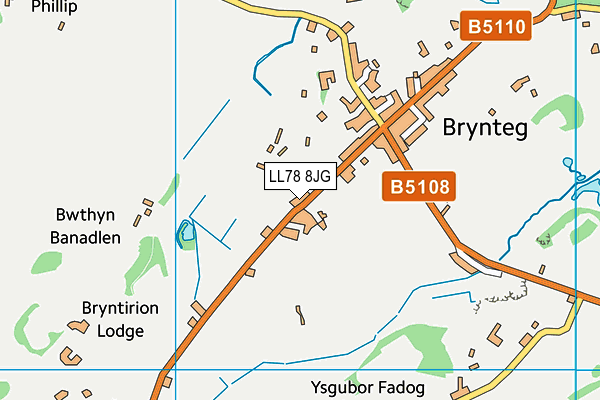 LL78 8JG map - OS VectorMap District (Ordnance Survey)