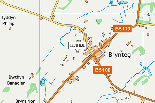 LL78 8JL map - OS VectorMap District (Ordnance Survey)