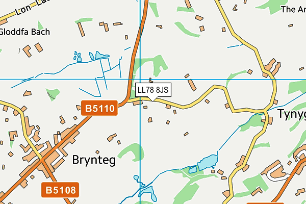 LL78 8JS map - OS VectorMap District (Ordnance Survey)