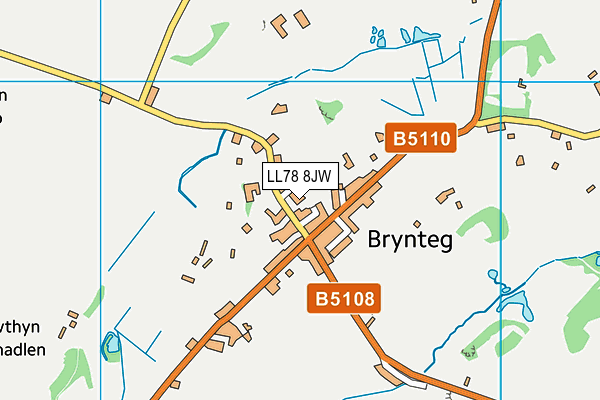 LL78 8JW map - OS VectorMap District (Ordnance Survey)