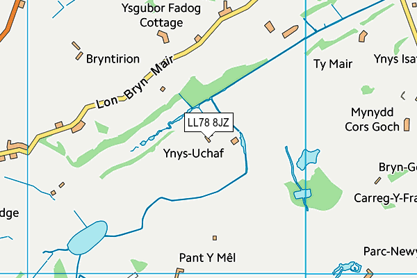 LL78 8JZ map - OS VectorMap District (Ordnance Survey)