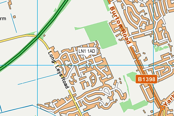 LN1 1AD map - OS VectorMap District (Ordnance Survey)