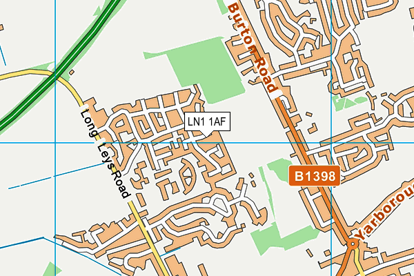 LN1 1AF map - OS VectorMap District (Ordnance Survey)
