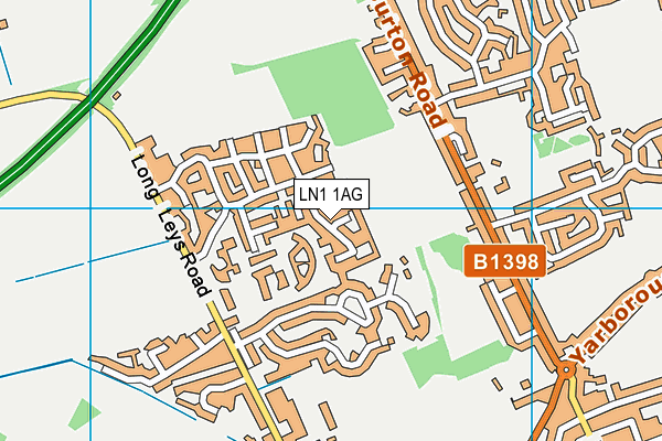 LN1 1AG map - OS VectorMap District (Ordnance Survey)