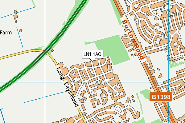 LN1 1AQ map - OS VectorMap District (Ordnance Survey)