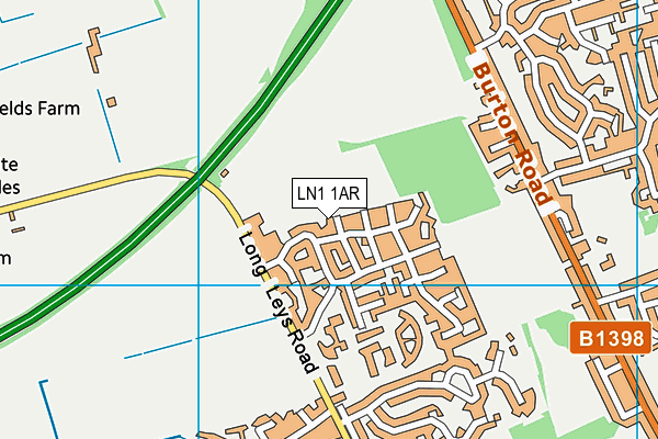 LN1 1AR map - OS VectorMap District (Ordnance Survey)