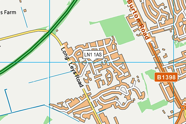 LN1 1AS map - OS VectorMap District (Ordnance Survey)