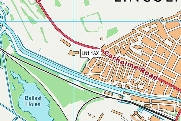 LN1 1AX map - OS VectorMap District (Ordnance Survey)