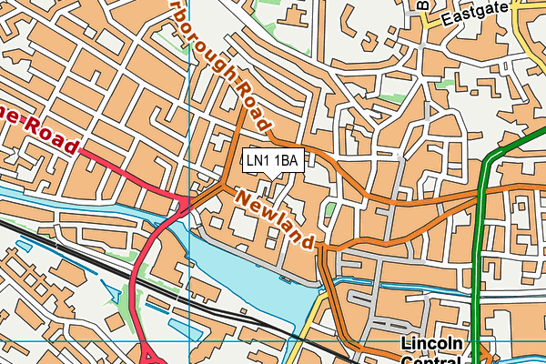 LN1 1BA map - OS VectorMap District (Ordnance Survey)