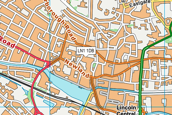 LN1 1DB map - OS VectorMap District (Ordnance Survey)