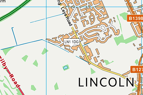 LN1 1DG map - OS VectorMap District (Ordnance Survey)