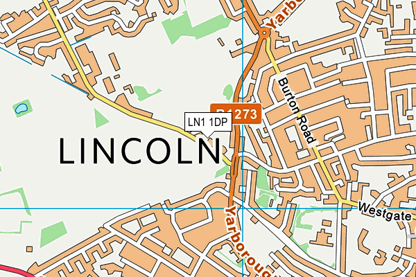 LN1 1DP map - OS VectorMap District (Ordnance Survey)