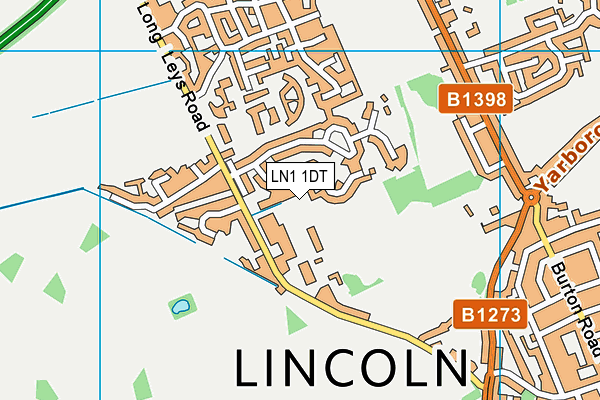 LN1 1DT map - OS VectorMap District (Ordnance Survey)