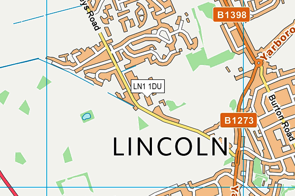 LN1 1DU map - OS VectorMap District (Ordnance Survey)