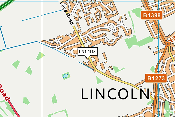 LN1 1DX map - OS VectorMap District (Ordnance Survey)