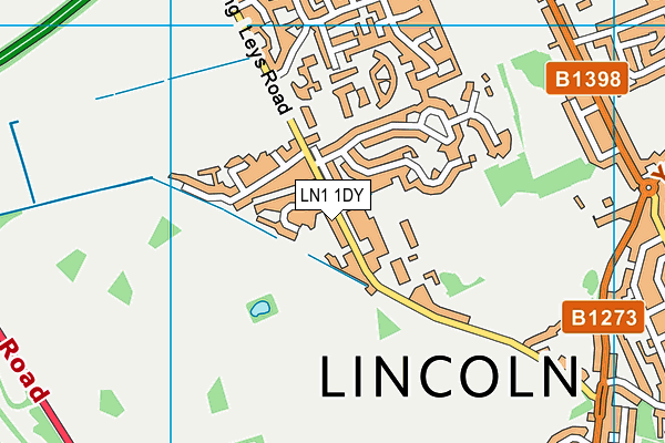 LN1 1DY map - OS VectorMap District (Ordnance Survey)