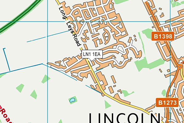 LN1 1EA map - OS VectorMap District (Ordnance Survey)