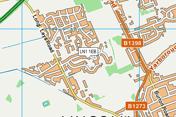 LN1 1EB map - OS VectorMap District (Ordnance Survey)