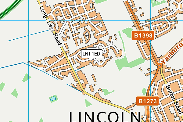 LN1 1ED map - OS VectorMap District (Ordnance Survey)