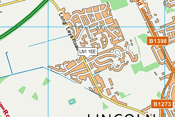 LN1 1EE map - OS VectorMap District (Ordnance Survey)
