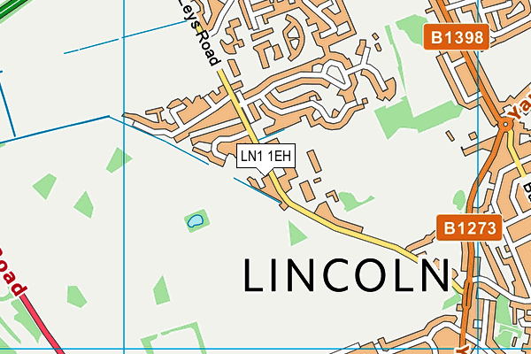 LN1 1EH map - OS VectorMap District (Ordnance Survey)