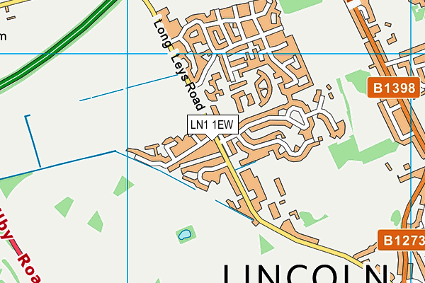 LN1 1EW map - OS VectorMap District (Ordnance Survey)