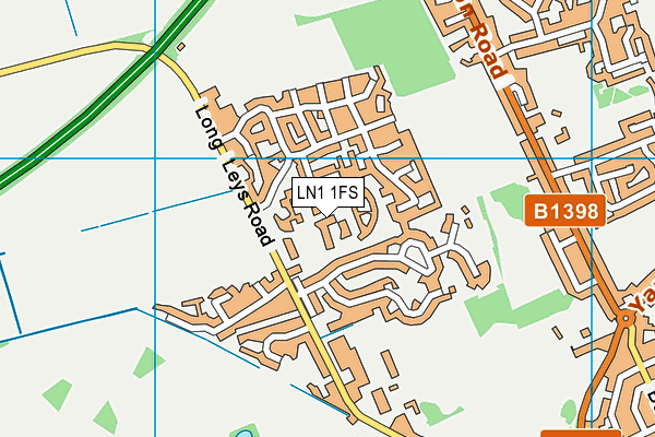LN1 1FS map - OS VectorMap District (Ordnance Survey)