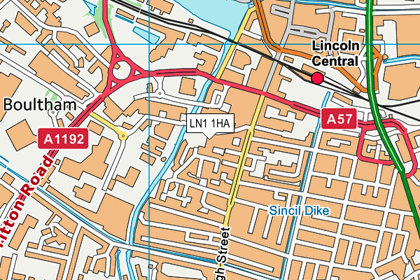 LN1 1HA map - OS VectorMap District (Ordnance Survey)