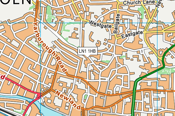 LN1 1HB map - OS VectorMap District (Ordnance Survey)