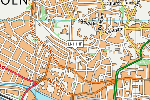 LN1 1HF map - OS VectorMap District (Ordnance Survey)