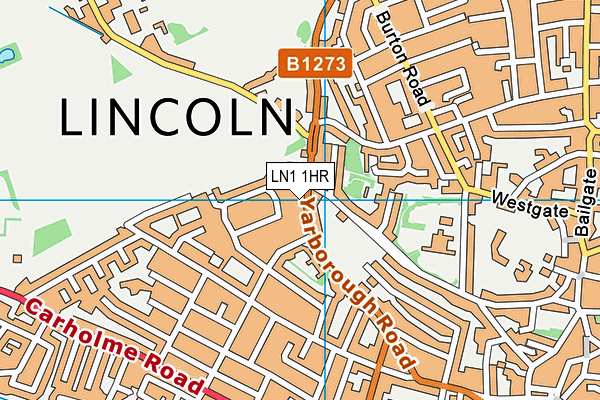 LN1 1HR map - OS VectorMap District (Ordnance Survey)