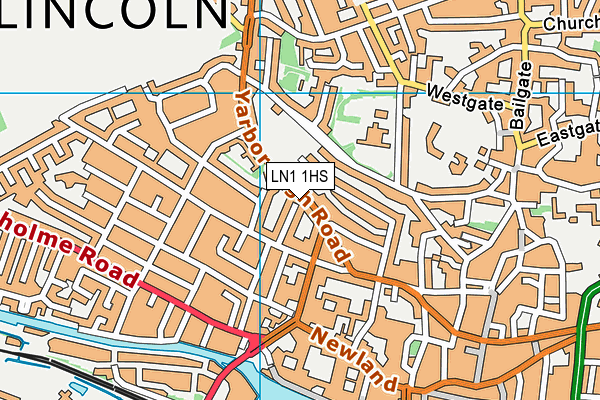 LN1 1HS map - OS VectorMap District (Ordnance Survey)