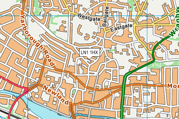 LN1 1HX map - OS VectorMap District (Ordnance Survey)