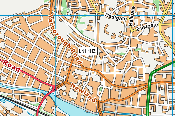 LN1 1HZ map - OS VectorMap District (Ordnance Survey)