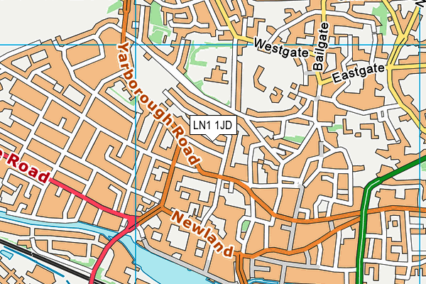 LN1 1JD map - OS VectorMap District (Ordnance Survey)