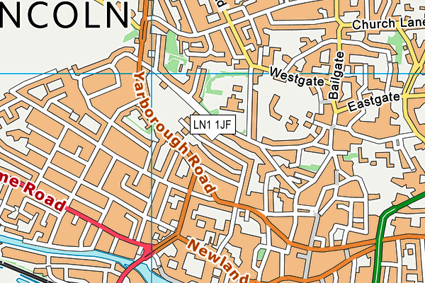 LN1 1JF map - OS VectorMap District (Ordnance Survey)