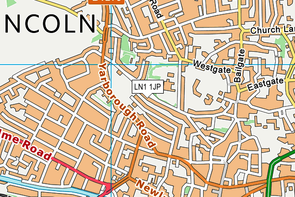 LN1 1JP map - OS VectorMap District (Ordnance Survey)