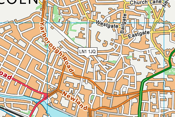 LN1 1JQ map - OS VectorMap District (Ordnance Survey)