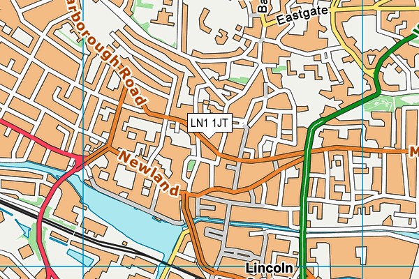 LN1 1JT map - OS VectorMap District (Ordnance Survey)