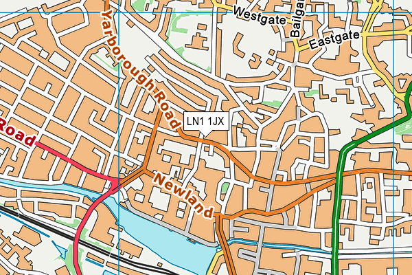 LN1 1JX map - OS VectorMap District (Ordnance Survey)