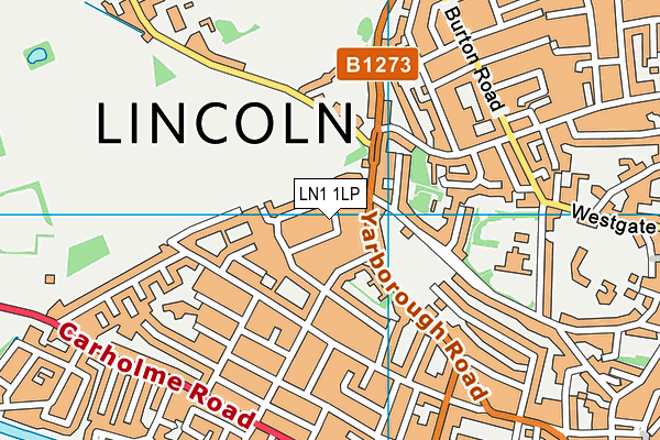 LN1 1LP map - OS VectorMap District (Ordnance Survey)