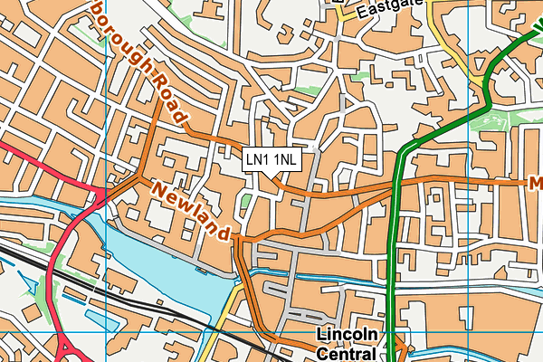 LN1 1NL map - OS VectorMap District (Ordnance Survey)