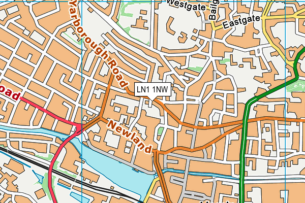 LN1 1NW map - OS VectorMap District (Ordnance Survey)