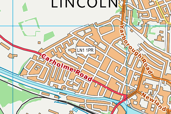 LN1 1PR map - OS VectorMap District (Ordnance Survey)