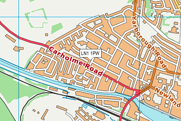 LN1 1PW map - OS VectorMap District (Ordnance Survey)