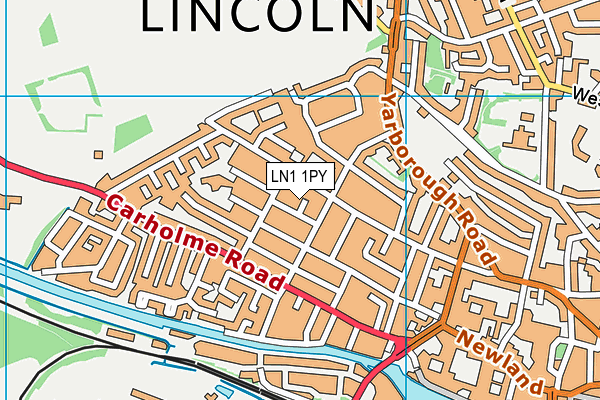 LN1 1PY map - OS VectorMap District (Ordnance Survey)