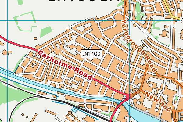 LN1 1QD map - OS VectorMap District (Ordnance Survey)